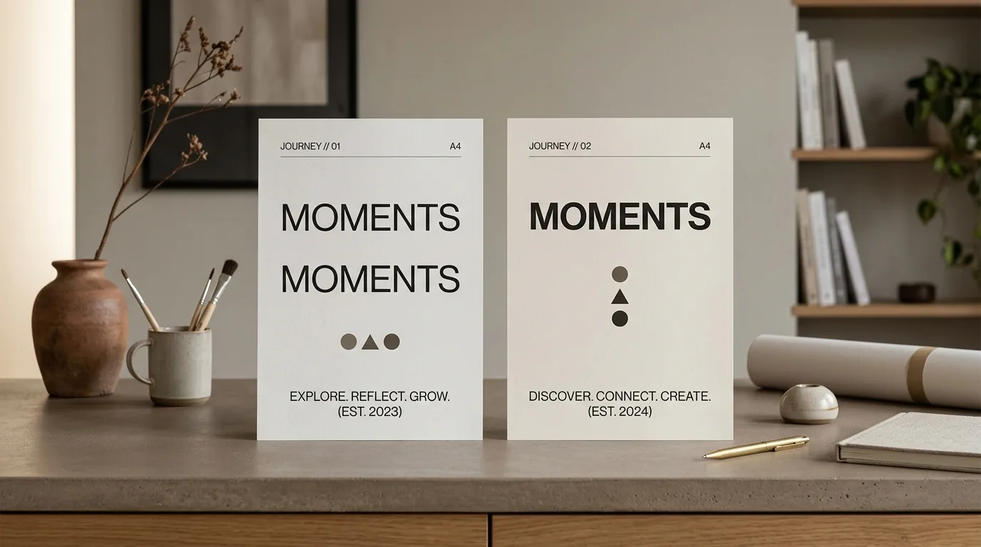 Két majdnem azonos nyomatminta egymás mellett – print-ready prompt kísérlet